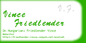 vince friedlender business card